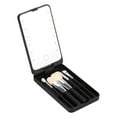 LED Makeup Mirror with Travel Size Makeup Brushes Set, Easy Taken