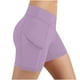 thumbnail image 5 of TaTaai Women's High Waisted Butt Lifting Yoga Shorts with Pockets Solid Stretchy Running Gym Workout Shorts Scrunch Booty Athletic Fitness Pants Gift, 5 of 8