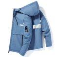 thumbnail image 3 of Chaqueta con capucha y cremallera para hombre, abrigo informal de alta calidad, resistente al viento, para deportes al aire libre, estilo ligero, para otoño e invierno, novedad de 2024, 3 of 4
