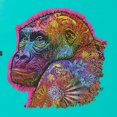 thumbnail image 2 of Colorful Neon Gorilla | Dean Russo Art Animal Lover Tri-Blend Racerback Tank Top, Tahiti Blue, Medium, 2 of 6