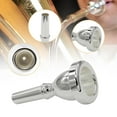 thumbnail image 1 of Boquilla de tuba, instrumento musical, regalo para amantes de música, latón, práctica, portátil para principiantes, placa de repuesto plateada., 1 of 10