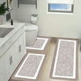 thumbnail image 7 of kkbbma under $5 3-Piece Bathroom Rug Set, 3 Piece Bathroom Rugs Set, Extra Large Plush Shower Mat, U Shape Toilet Lid Cover Mat, Super Absorbent Microfiber Bath Mat, 7 of 7