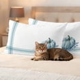 thumbnail image 3 of Fall Outdoor Waterproof Pillow Covers, Blue Pumpkin Thanksgiving Autumn Stripe Leaf Decorative Rectangle Throw Pillowcase Sofa Cushion Sham for Patio/Couch/Chair, 20"x12" 2 Pack, 3 of 8