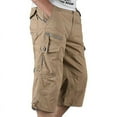 thumbnail image 2 of Mens 3/4 Long Length Elasticated Shorts Waist Cargo Combat Three Quarter Pants, 2 of 2