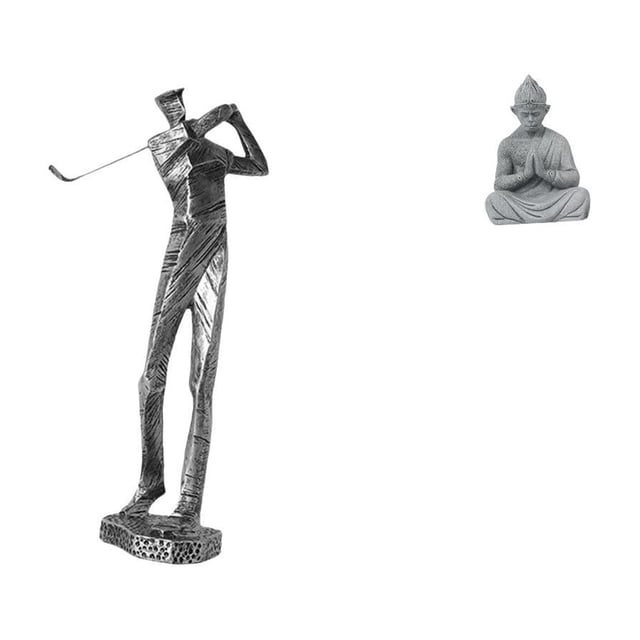 Figura de golfista,Estatua de golfista de resina,figura de golfista,decoración del hogar,Estatua de mono,Estatua de Buda Mono para Interiores y Exteriores Budista,Figuras en miniatura