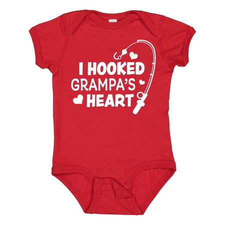 

Inktastic I Hooked Grampa s Heart with Fishing Rod Boys or Girls Baby Bodysuit