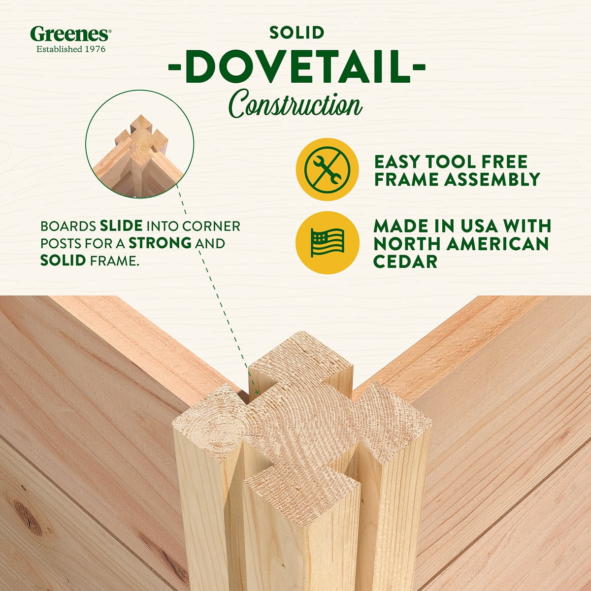 Greenes Fence 3' x 3' x 11" (3/4" Thick) Premium Cedar Raised Garden Bed