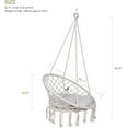 thumbnail image 3 of Chaise Hamac, Chaise Balançoire en Corde de Coton Macramé avec Coussin et Kit de Matériel pour Intérieur, Extérieur, Patio, Jardin, 3 of 7