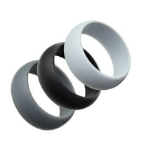 YSNOOWE 3Pcs Silicone Wedding Bands for Couples White Flexibility