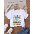 thumbnail image 1 of Fancy' Printed Crew Neck T-Shirt For Boys and Girls Back-To-School Season Short Sleeve T-Shirt Top For Toddlers, 1 of 7