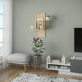 thumbnail image 3 of Ada Home Decor Furniture 25.2" 2 Tier Oak Waverley Modern Wall Shelf, 3 of 7