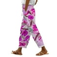 thumbnail image 1 of Pantalons Violets pour Femmes, Pantalons en Lin Tendance, Capris pour Femmes Décontractés Été, Pantalons Décontractés à Cordon pour Femmes Printemps et Été, 1 of 3