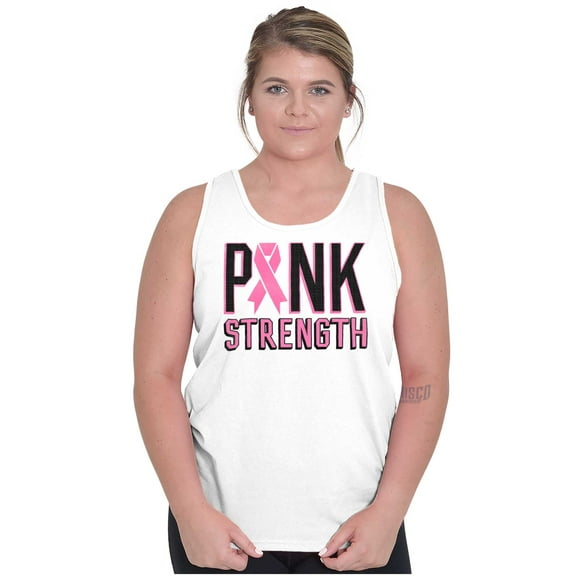 Pink Strength Breast Cancer Awareness Tank Top Tee Shirt Women Brisco Brands S