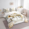 thumbnail image 4 of Manfei Kids Gold Snowman 7pcs Bedding Comforter Set, Magic Christmas Queen Bedding Sets, Winter Rustic Farmhouse Reversible Queen Sheet Sets, Lightweight Room Decor, 4 of 8