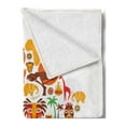 thumbnail image 2 of African Soft Flannel Fleece Throw Blanket, Map Different Famous and Savannah Style Artwork, Cozy Plush for Indoor and Outdoor Use, 50" x 60", Orange Brown, by Ambesonne, 2 of 5