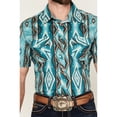 thumbnail image 3 of Rock & Roll Denim Men's And Southwestern Print Short Sleeve Snap Stretch Turquoise X-Large, 3 of 4