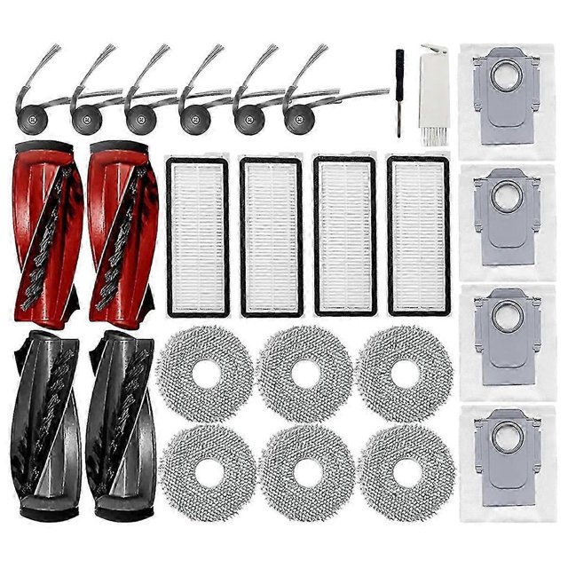 Suitable for Replacement Parts for Roborock Qrevo Curve/P20 Pro Vacuum Cleaner Main Side Brushes HEPA Filters Mop-si xi