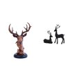 thumbnail image 1 of Figura de cabeza de ciervo, estatua de reno, adorno de animal de resina, artesanía, regalo coleccionable, adecuado para estantería, escritorio, sala d, 1 of 8