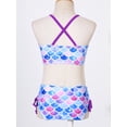 thumbnail image 4 of YONGHS Kids Girls Beach Sport Halter Tankini 2-Piece Swimsuit Bathing Suit Bra Top+Briefs Colorful Fish Scales 10, 4 of 5