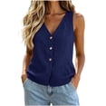 thumbnail image 2 of Women's Plus Size Vest Cozy V-Neck Knit Button Down Sleeveless Casual Sweater Vest for Layering & Daily Wear, 2 of 9