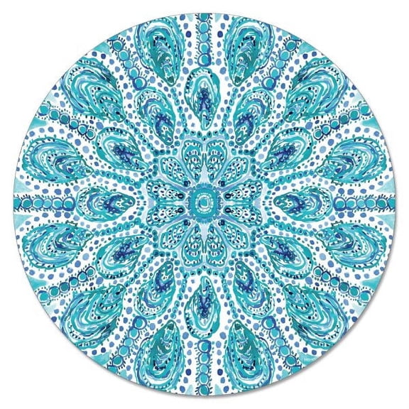 CounterArt Ocean Fantasy Tempered Glass Lazy Susan Turntable 13" Round