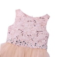 thumbnail image 7 of Alvivi Kids Sequined Lace Mesh Flower Girls Dress Princess Pageant Wedding Bridesmaid Birthday Party Dress Grown Pearl Pink 6, 7 of 7