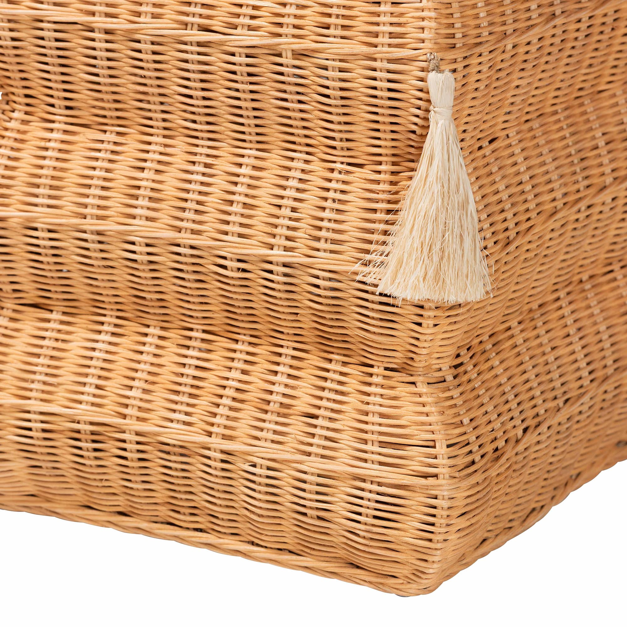 bali & pari Noura Boho Footstool, Light Honey