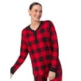 thumbnail image 6 of Aria Women’s Cozy Jersey Henley Pullover and Jogger 2pc Sleepwear Set, Sizes XS-4X, 6 of 8