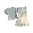 thumbnail image 7 of JUMEYU Toddler 2 Piece Outfits Girls Toddler Girls Clothes Short Sleeve T-Shirt + Leggings 2pcs Outfits Set 3T 4T (Light Green,3-4 Years), 7 of 7