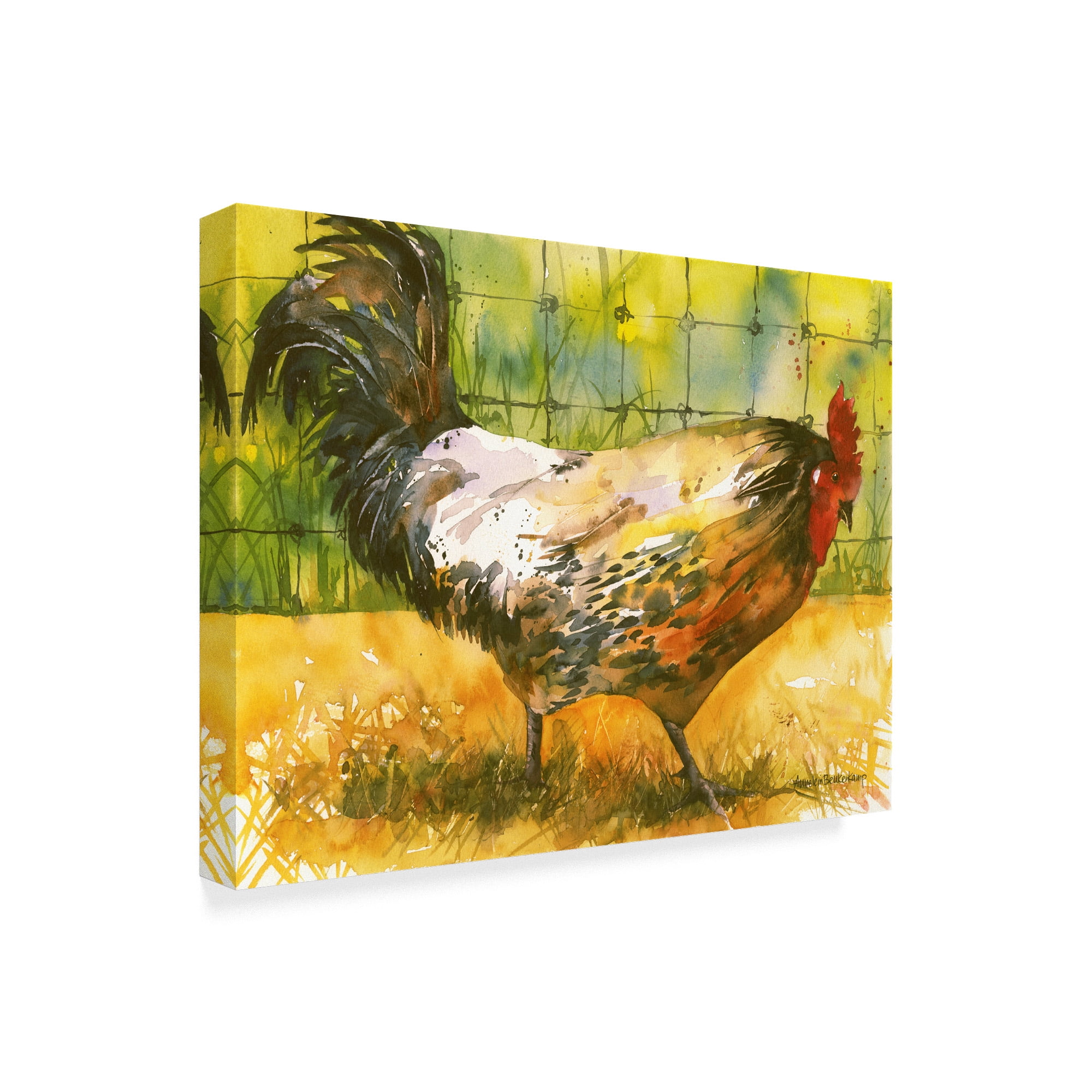 Trademark Fine Art 'Chicken Fence' Canvas Art by Annelein Beukenkamp