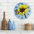 thumbnail image 3 of GZHJMY Butterfly Sunflower Wall Clock, 10" Silent Non Ticking Round Clock, Oil Painting Easy to Read Clock for Living Room Bedroom Bathroom Home Decor Holiday Gifts, 3 of 7