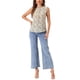 thumbnail image 2 of TOP SIN MANGAS RUFFLE DE MUJER INSPIRE CHIC OFICINA NEGOCIOS BLUSAS FLORALES VINTAGE DE LOS AÑOS 50 L BEIGE PÚRPURA-FLORAL, 2 of 5