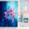 thumbnail image 2 of Manfei 3D Print Axolotl Shower Curtain 72Wx78L,Kawaii Animals Pattern Bath Curtain, 2 of 5