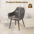 thumbnail image 3 of Costway Dining Chairs Set of 2 Upholstered Accent Chairs with Comfy Padded Backrest Gray, 3 of 10