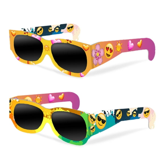 Kool Shades for Kids Sunglasses, Emoji 4 Pack UV400 Sunglasses for Kids Ages 6-12, Eco-Friendly and Reversible, Unisex Sports Style