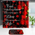 thumbnail image 2 of 4 Pcs Bathroom Shower Curtain Set,Light Butterfly Bathroom Sets with Rugs(Bath Mat,U Shape and Toilet Lid Cover Mat) and 12 Durable Hooks 71x71in, 2 of 6