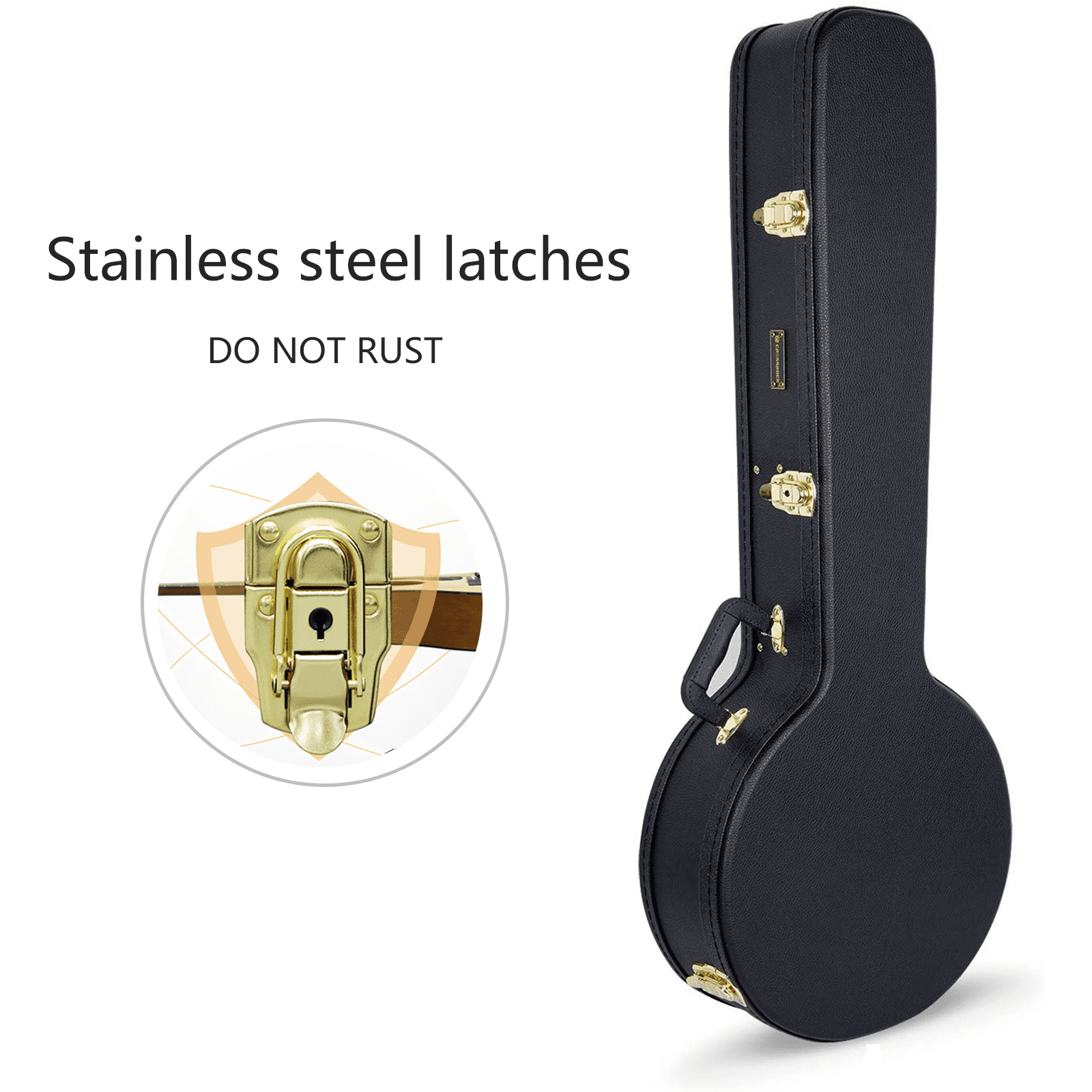 Crossrock Deluxe Wood Hard Case Fits Snuggly 5 String Resonator Banjo