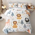 thumbnail image 2 of Erosebridal Woodland Animal Lion Quilt Full for Girls, Cartoon Pine Tree Full Bedspread Sets, 3 Pieces, 2 of 7