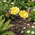 thumbnail image 6 of Bee Watering Station, Ceramic Bee Cup for Garden, Flower Shaped Bee Watering Station Bird Bath Water Feeder, Butterfly Drinking Cup Bee Bath Bowl Garden Stake (1PC, 2"x12.6", Yellow), 6 of 7