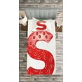 thumbnail image 3 of Ambesonne Letter S Quilted Bedspread Set 2 Pcs, Capital Letter S Art Print, Twin Size, Vermilion Orange Green, 3 of 3