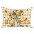 thumbnail image 7 of Outdoor Pillow Covers Throws Watercolor Floral Bouquets in Vase,Waterproof Pillow Cases Pack of 2 Sunflower on Yellow White Plaid,Durable Cushion Cover Pillowcase for Patio Balcony Couch Garden, 7 of 7