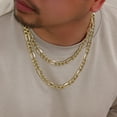 thumbnail image 5 of Nuragold 10k Real Yellow Gold Figaro Link 8mm Chain Necklace (18"-30") Italian Jewelry for Men, 5 of 6