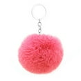 thumbnail image 1 of Xingzhi Pom Pom Keychain Plush Fashion Home Car Door Key Holder Hanging Backpack Handbag Coin Purse Decorative Pompom Keyrings Dark Pink, 1 of 6