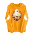 thumbnail image 5 of LEKWK Halloween Hoodies for Women Drawstring Ghost Pattern Cute Graphic Sweatshirts Fall Winter Long Sleeve Relaxed Fit Casual Funny Tops, 5 of 6