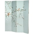 thumbnail image 6 of Oriental Furniture 6 Feet Tall Double Sided Birds and Plum Blossoms Canvas Room Divider, 6 of 7