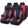 thumbnail image 1 of CAR PASS Line Rider Universal Fit Car Seat Cover -100% Breathable with 5mm Composite Sponge Inside,Airbag Compatible (Black with red), 1 of 13