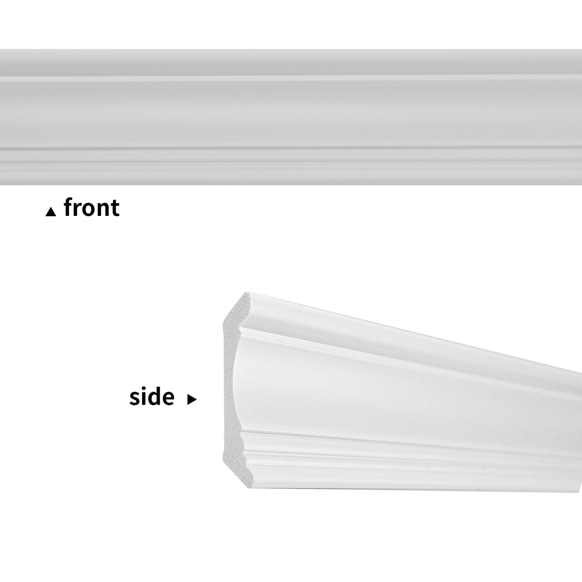 Art3d 96''x3.7'' Crown Molding Trim,Glue Up Decorative Polystyrene Ceiling Moulding,Set of 4,White