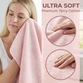 thumbnail image 3 of Unique Bargains Striped Cotton Soft Absorbent Quick Dry Hand Towels Pink 2pcs 29" x 13", 3 of 8