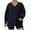 Navy, variant on Fall Sweatshirts for Women Plus Size V Neck Long Sleeve Tops Side Split Drop Shoulder Pullover