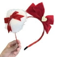 thumbnail image 3 of Red Bow Headband Pompom Bow Hair Hoops Big Bows Hair Clips Creative Headpiece, 3 of 3